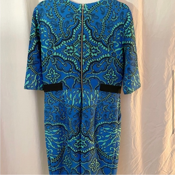 Gabby Skye blue print dress size 12, quarter sleeves, pockets - Picture 5 of 6